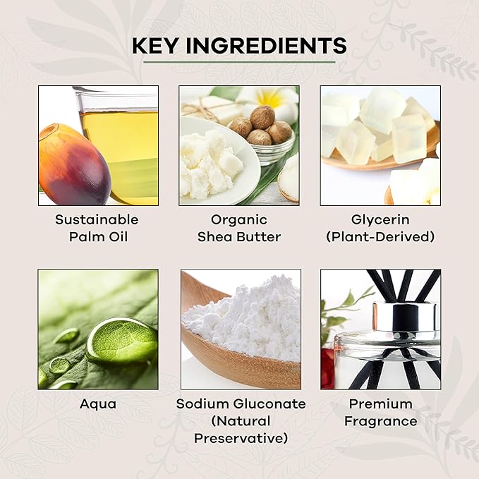 Australian Botanical Soap, Sea Salt, Lemongrass, Pink Lychee, Valencia Orange 6.6 OZ, Luxury Soap Bars Enriched with Shea Butter, Vegan Friendly Assorted Pack of 4