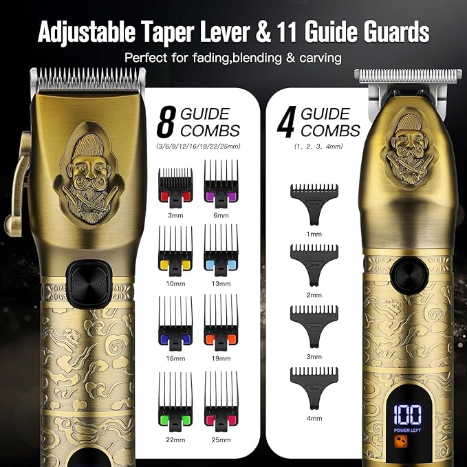 Suttik Professional Hair Clippers Trimmer Shaver Set for Men, Electric Razor Foil Shavers Combo Set of 3, Barber Kit Hair Cutting Kit, Gift for Men