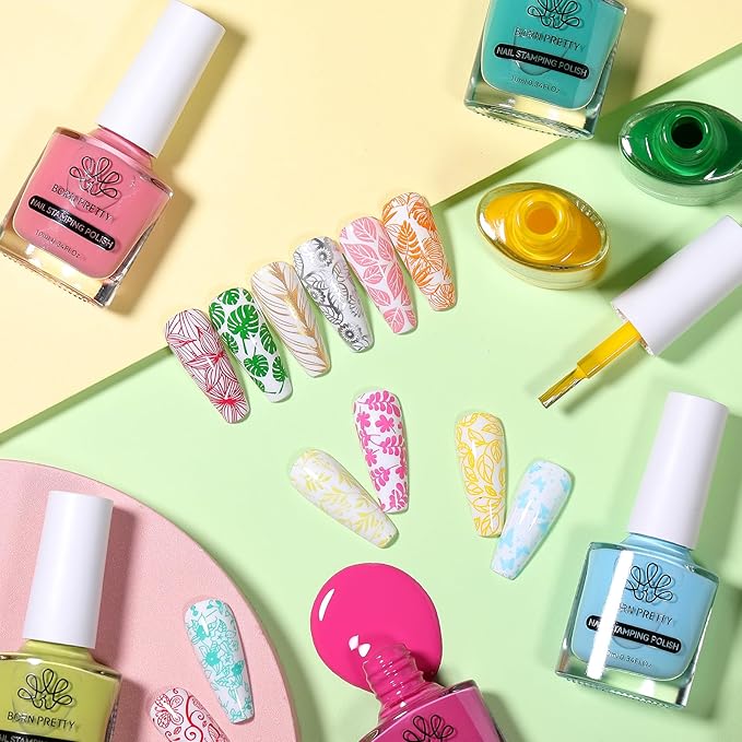 Born Pretty Nail Art Stamping Polish Halloween Nail Polish Set Manicure Print Nail Polish for Stamping Plates 24 Colors Bulk Nail Polish Set Gift Collection