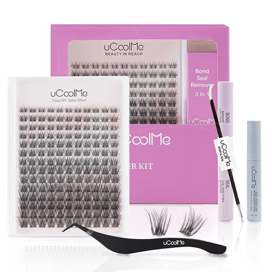 Secret Lash Clusters Kit 8-18mm Natural Eyelash Clusters Kit Slightly Wispy & Spike D Curl - WideSpan DIY Eyelash Extension Kit Soft Individual Fake Eyelashes Clusters Kit Thin Invisible Lash Band