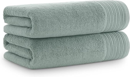Aston & Arden Anatolia Turkish Bath Towels - Pack of 2-100% Ring Spun Cotton, Soft Plush Absorbent, 600 GSM Low Twist Weave, Premium Towel for Hotel, Spa, Bathroom, 30 x 60 in, Sage Green