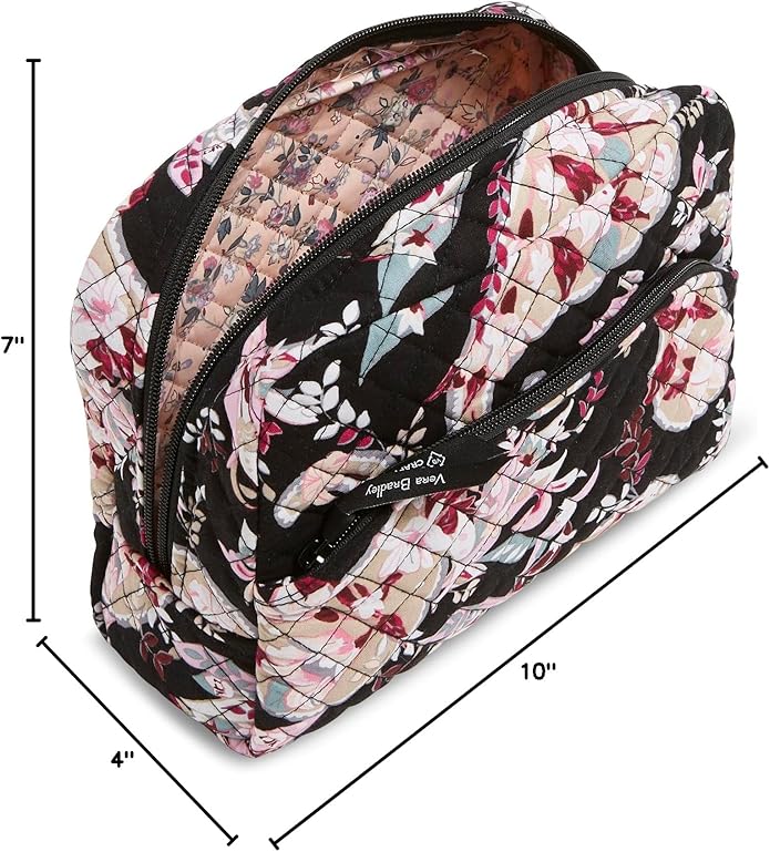 Vera Bradley Women's Cotton Large Cosmetic Makeup Organizer Bag