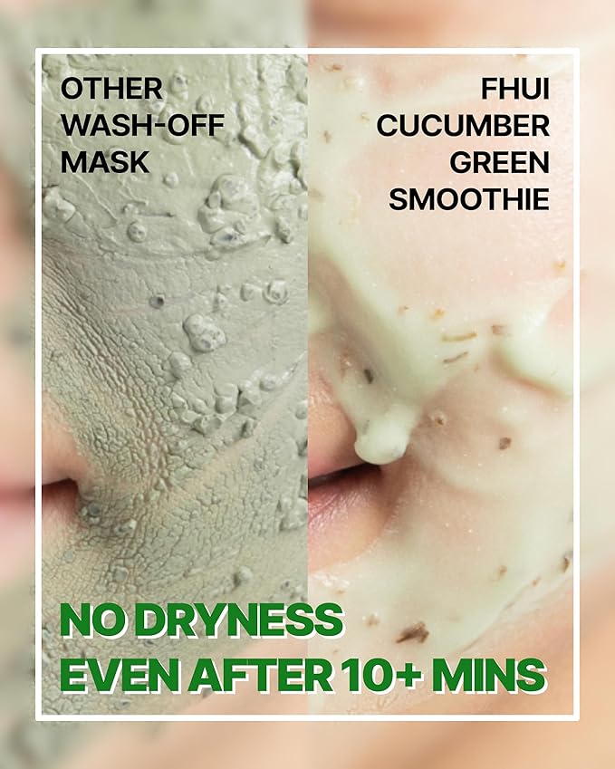 Cucumber Green Smoothie | Cooling Wash-Off Face Mask for Glass Glow Skin | Soothing Redness with Glutathione, 10-Hyaluronic Acid & Basil | Korean Skin Care for a Clear, Cool-Toned Complexion