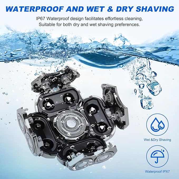 9D Electric Shaver for Men - 9 Blades Replacement Head Universal Blade for Electric Razor, 2 Pack