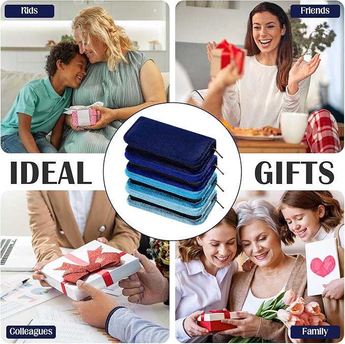 Coume 24 Sets Nail Kit Manicure Set Bulk with Zipper Professional Nail Clippers 8 in 1 Stainless Steel Nail Care Tools with Luxurious Travel Case Gifts for Men Women Friends Colleagues (Blue Series)