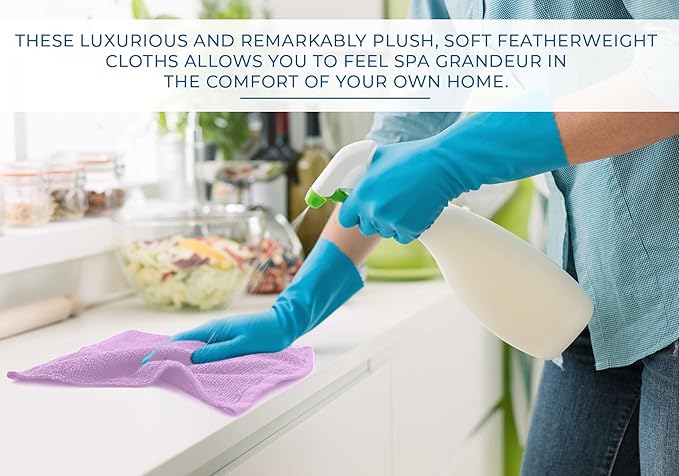 DAN RIVER 100% Cotton Washcloths 24 Pack Premium Quality Face and Body Cloth, Quick Dry Essential Towels for Bathroom, Hand, Kitchen & Cleaning, Baby Washcloths | 12X12 in | 400 GSM | Lavender