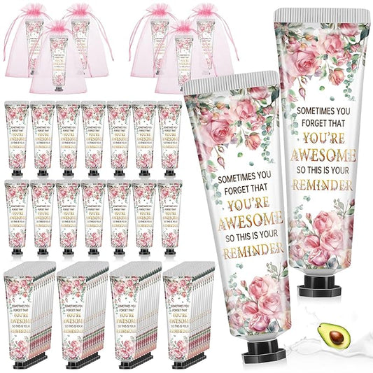 48 Sets Baby Shower Hand Cream Bulk Inspirational Gifts Baby Shower Favors Bridal Thank You Hand Cream for Guests Travel Size Lotion with Organza Bags