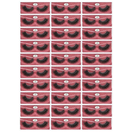 FARRED Wholesale Faux Mink Lashes 30 Pairs 3D A03 Medium Length Vegan Eyelashes Fluffy Volume Strip Lashes Bulk Fake Mixed Natural Look 3D False Eyelashes (3D A03)