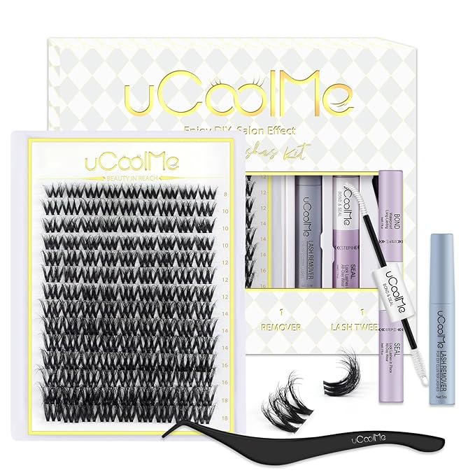 Lyra Lash Clusters Kit 8-18mm Hybrid Volume 3D Fluffy Eyelash Clusters DD Curl - WideSpan DIY Eyelash Extension Kit Cat Eye Lashes Individual Fake Eyelashes Clusters Kit 0.05mm Ultra-Thin Black Band