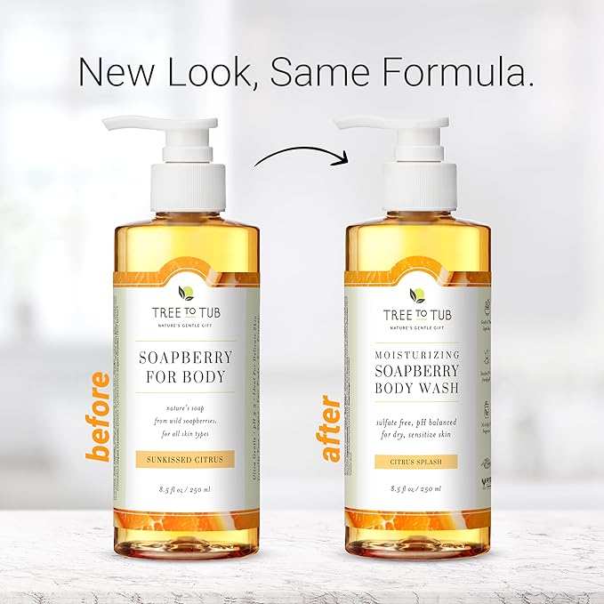 Tree to Tub Citrus Body Wash for Dry Skin & Sensitive Skin - pH Balanced Moisturizing Body Wash, Hydrating Sulfate Free Body Soap for Women & Men