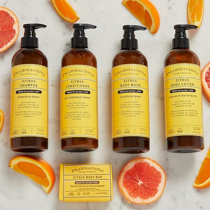 Pharmacopia Citrus Body Bar – Aromatherapy Body Soap with Natural & Organic Ingredients – Vegan Wash Bar for Men & Women, 4.4oz, Pack of 3