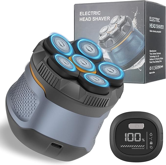 Karrte Head Shavers for Bald Men, 6D Magnetic Electric Razor with 2 Gear High-Speed Motor for Fast Shaving, IPX6 Waterproof, Hypoallergenic Wet/Dry Shaving Razor with LED Display & Travel Lock