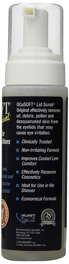 OCuSOFT Lid Scrub Foaming Eyelid Cleanser, 7.25 Fluid Ounce (Pack of 2)