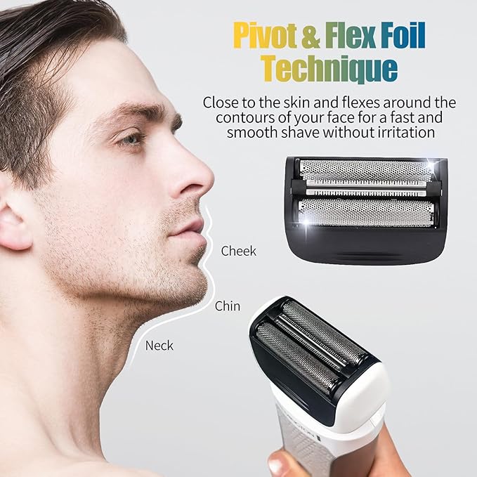 Replacement Head and Cutter Assembly Compatible with Remington PF7400, PF7500, and PF7600 Foil Shavers，2 PACK（BLACK）