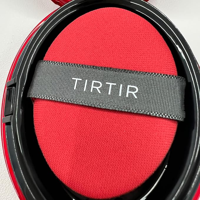 TIRTIR Mask Fit Red Cushion Foundation | Full coverage, Weightless, Skin fit, Satin Glow Finish, Korean Makeup Cushion Foundation (#33W Ginger, 0.63 Fl Oz)