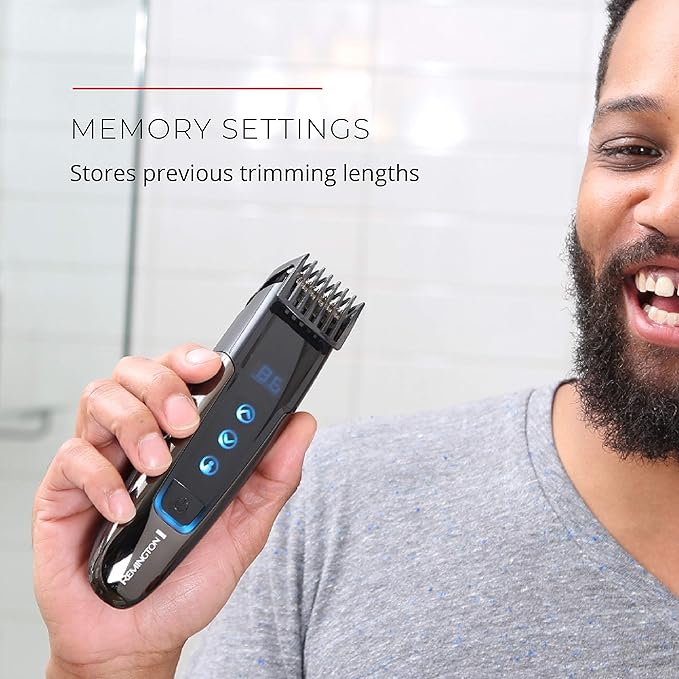 Remington MB4700 Smart Beard Trimmer with Memory Settings and Digital Touch Screen, Rechargeable for Cordless Use