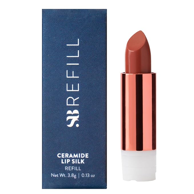 SOSHE Beauty - Ceramide Lip Silk Refill | Sheer Hydrating, Silky, Buildable Lipstick | Ceramides, Vitamin E, Shea Butter | Cruelty-Free, Certified Plastic Negative (Adore - Warm Taupe, REFILL)