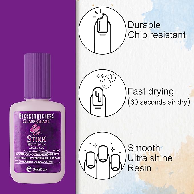 Backscratchers Extreme Glass Glaze Stikr Brush-On, 0.28 Fluid Ounce