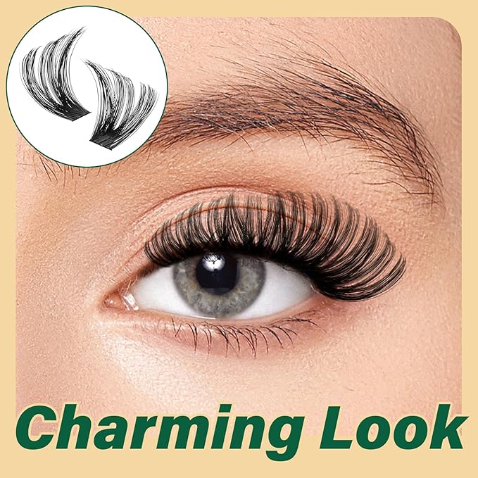 DIY Lash Extension Kit - 280pcs Soft Clusters - 100D Curl - Easy to Apply with Bond, Seal & Remover - At Home