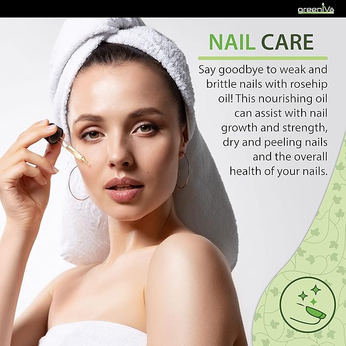 GreenIVe Rosehip Oil Rosa Canina 100% Pure Cold Pressed Virgin Oil Hair and Skin and DIY products (4oz dropper)