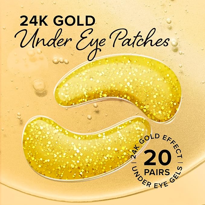 MAREE 24k Gold Under Eye Gels for Puffy Eyes and Dark Circles - Collagen & Hyaluronic Acid Skincare Gel Pads, Puffiness Treatment - Undereye Mask Patches