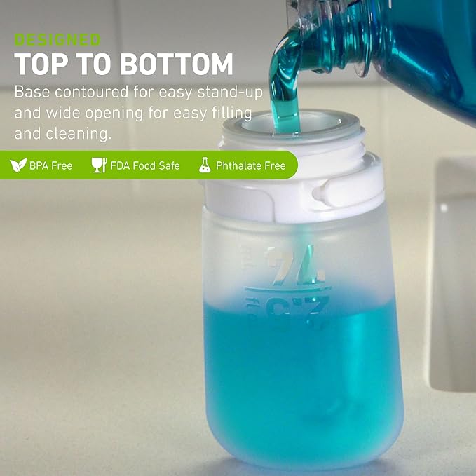 humangear GoToob+ Refillable Silicone Travel Size Bottles with Locking Cap, 3pk Set, Rose/Lilac/Magenta, Large (3.4 fl.oz; 100ml)