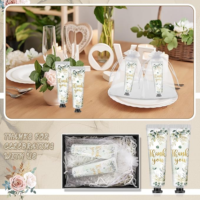 48 Sets Baby Shower Hand Cream Bulk Thank You Baby Shower Favors Bridal Thank You Hand Cream for Guests Travel Size Lotion with Organza Bags