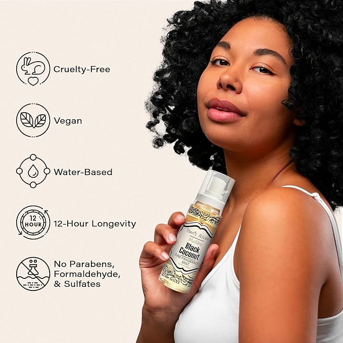 Tom's River Fine Fragrance Body & Hair Mist | Black Coconut Scented (Pack of 3) | For Daily Use | Travel-Friendly | 2 fl oz/ 60ml per Bottle