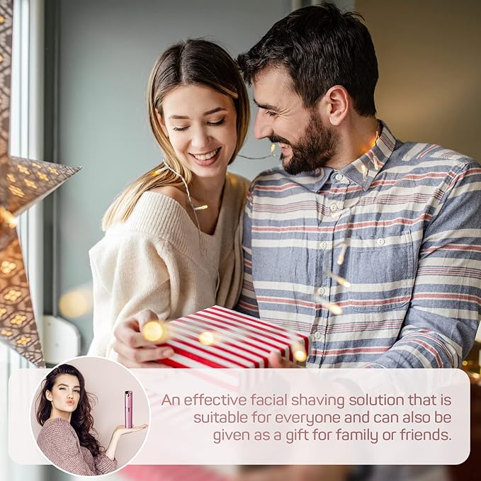 Facial Hair Removal for Women, Electric Painless Facial Hair Remover for Face, Lip, Chin with 2 x Replacement Heads