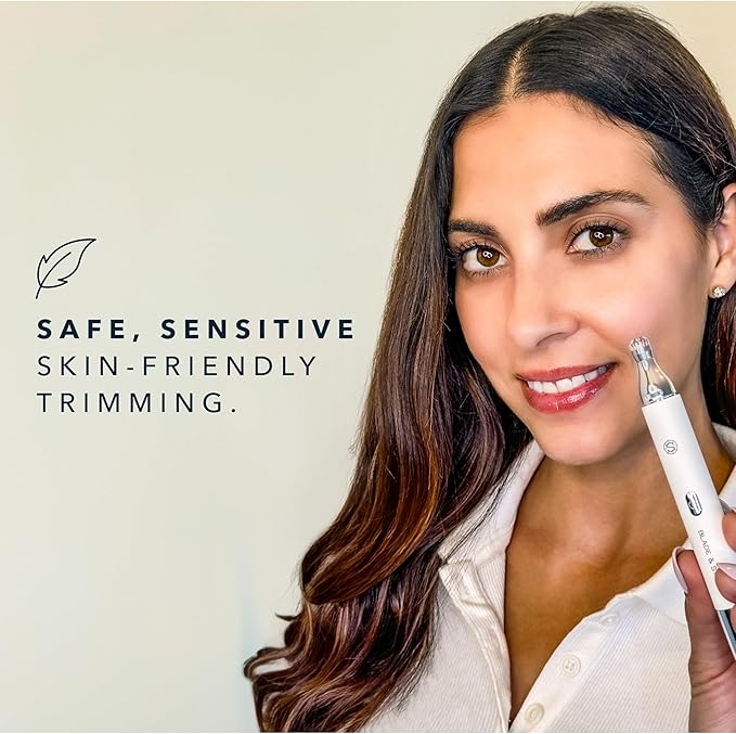 Blade & Stone™ NS501M Nose & Ear Trimmer | Graphene-X™ Blade | High-Velocity, Low-Noise Motor | Patented Rotary Blade Design | Skin-Friendly, Tug-Free Performance, Detachable Head (Snow/Gold)