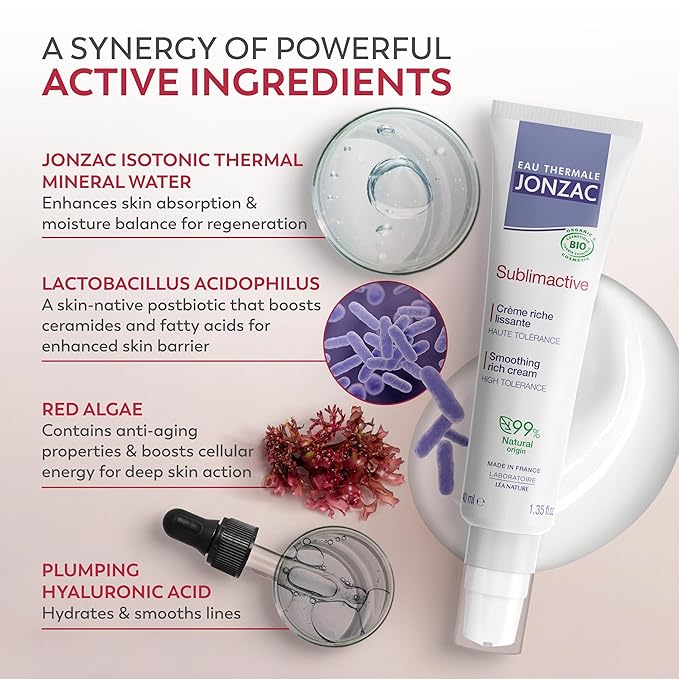 Sublimactive Organic Anti-Aging Smoothing Rich Cream for Women - Firms and Smooths Skin - with Shea Butter - Natural Skin Care - Mother's Day - Safe for Sensitive Skin - 1.35 fl oz