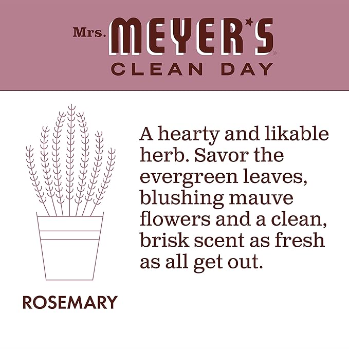 MRS. MEYER'S CLEAN DAY Hand Soap, Made with Essential Oils, Biodegradable Formula, Rosemary, 12.5 fl. oz