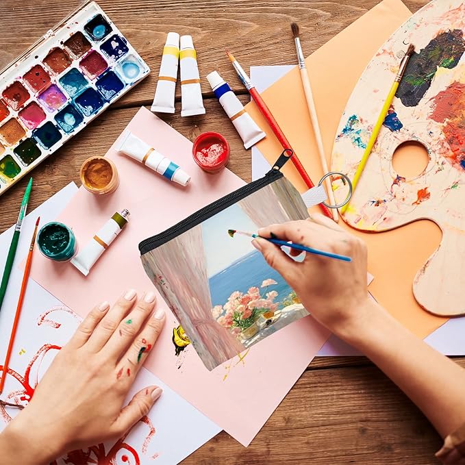 32 Pieces Sublimation Coin Purse Zipper Canvas Pencil Pouch Canvas Cosmetic Organizer Bag Pouch Portable Blank Cosmetic Pouch DIY Craft Bag for Organizing Women Travel Vacation Supplies(White)