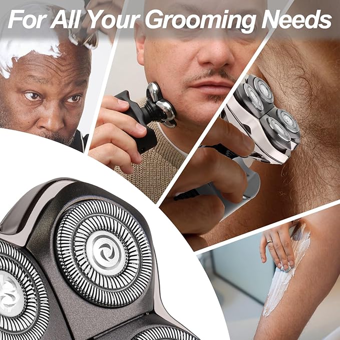 2Pack Pro 4 Shaver Replacement Heads for Pitbulls Gold PRO, Silver PRO, Platinum PRO, Butterfly Kiss PRO Head Shavers, Floating 4 Heads for a Fast, Close and Smooth Shave.