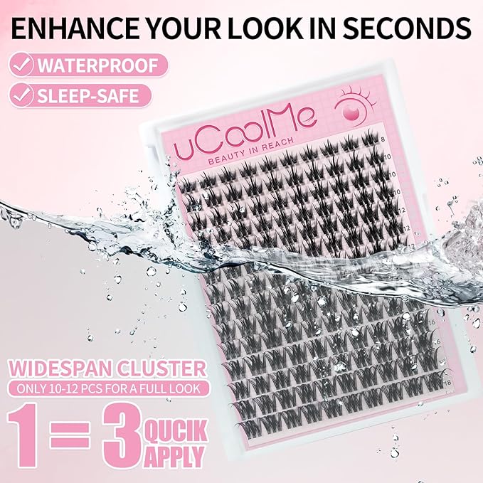 Manga Lash Clusters Wispy 8-18mm Fairy Eyelash Clusters C Curl - WideSpan DIY Lash Extensions Wet-Look Spiky Anime Lashes 0.05mm Ultra-Thin Invisible Lash Band