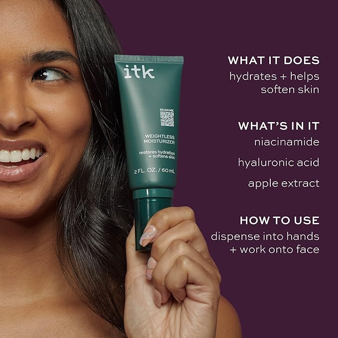 ITK Skincare Cleanser + Moisturizer Set - Milk-To-Foam Face Wash Cleanser + Weightless Hydrating Moisturizer for Smooth and Nourished Skin - Helps Remove Makeup + Hydrate Skin - Skincare Gift Set