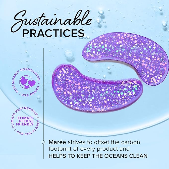 MAREE Eye Gels - Under Eye Patches for Puffy Eyes and Dark Circles with Natural Marine Collagen & Hyaluronic Acid - Anti-Aging Masks for Face to Soothe Puffiness - Undereye Mask Patches