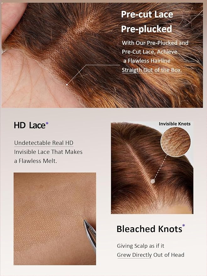 5×5 Kinkycurly Highlight Ombre and Brown Bob Wig Human Hair Glueless Wigs Human Hair Pre Plucked Pre Cut Short Curly Free Part Honey Blonde Hd Lace Closure Wigs Human hair for Black Women 12 Inch