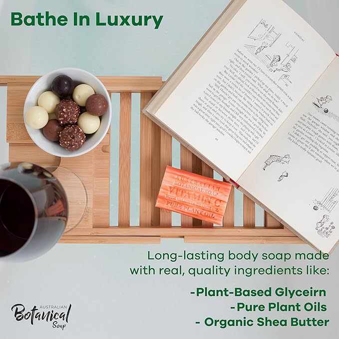 Australian Botanical Soap Variety Pack Includes 4 Valencia Orange and 4 Sea Salt Soap for Face, Hands and Body, Enriched with Shea Butter, Ocean Minerals and Vitamin C