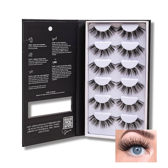 FlutterHabit Weightless Collection, DIY lash Extensions [1 month], Lash Clusters for Women, Salon Quality At Home Eyelash Extension Kit, Dramatic False Lashes (Full Drama),No Lash Glue Included