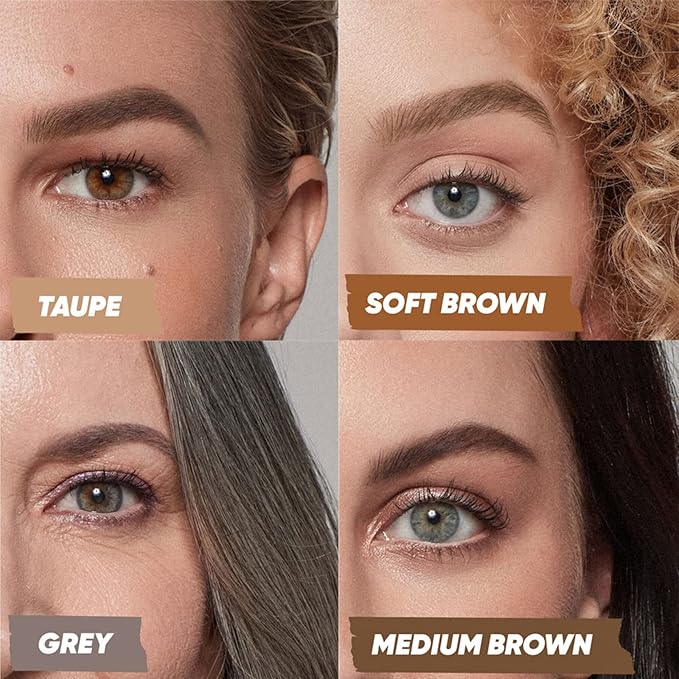 Kosas Brow Pop - Longwear Eyebrow Makeup, Dual-Sided Defining Pencil with Castor Oil for Soft, Natural Look of Real Hair -Grey