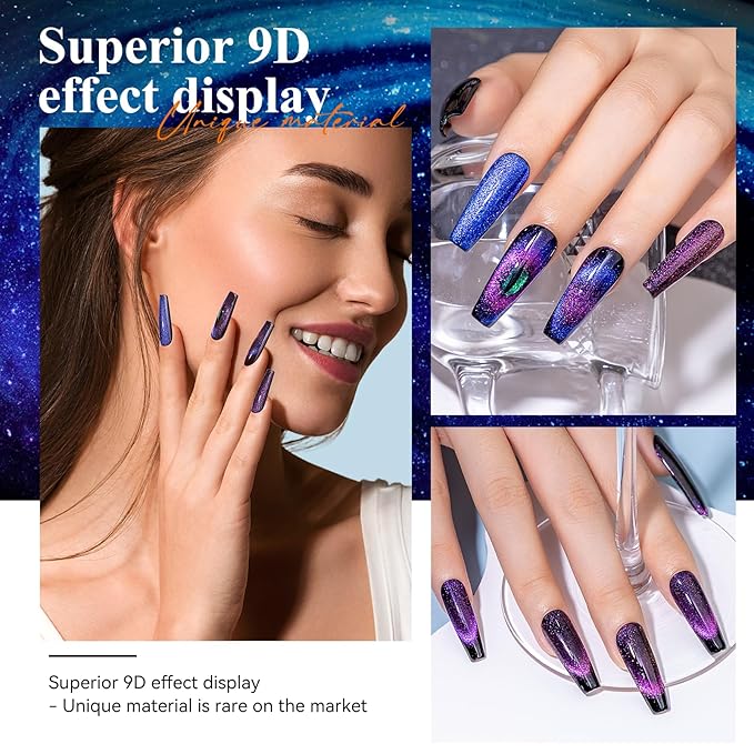 MIZHSE 9D Cat Eye Gel Nail Polish Magnet Nail Tool