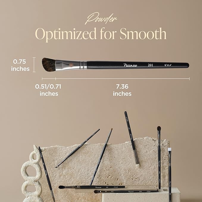 Korean Piccasso Brush 201 Nose Shading Brush – Professional Nose Contour for Precise Shading, Soft Bristles for Seamless Blending, Perfect for Defined and Natural Contours, K-Beauty