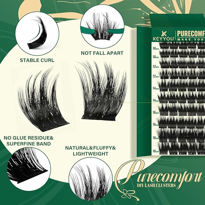 Lash Clusters 120pcs Eyelash Clusters 10-18mix D Curl Cluster Lashes Thick Super Soft Wispy DIY Eyelash Extension at Home(PC02-D-10-18MIX)