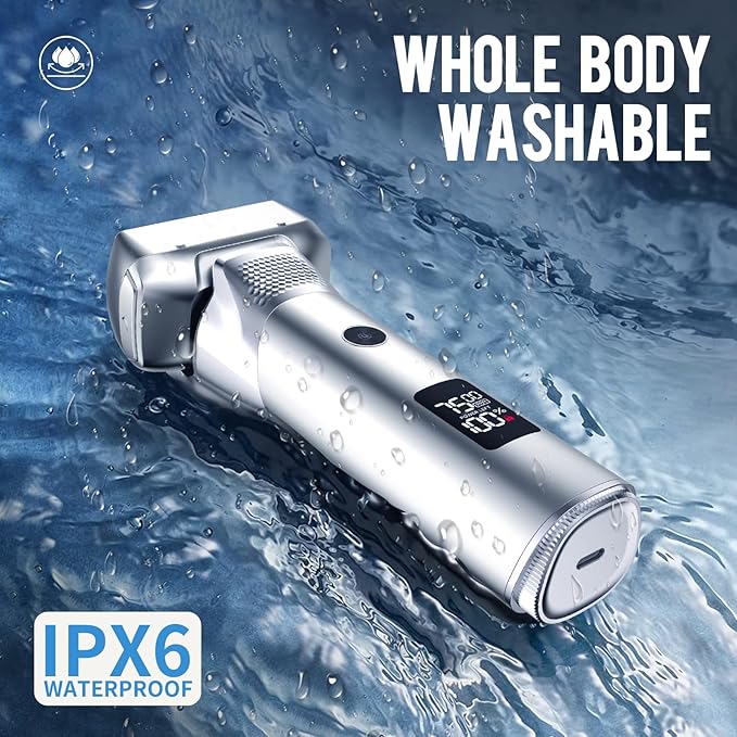 Electric Razor for Men Professional Detachable Wet/Dry Electric Foil Shaver with Pop-up Trimmer 70 Minute Runtime, Rechargeable Precision Trimmer (Silver)
