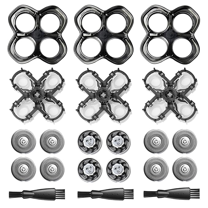 3Pack Pro 4 Shaver Replacement Heads for Pitbulls Gold PRO, Silver PRO, Platinum PRO, Butterfly Kiss PRO Head Shavers, Floating 4 Heads for a Fast, Close and Smooth Shave.