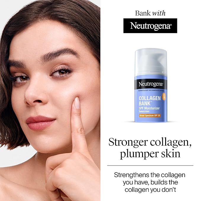 Neutrogena Collagen Bank Face Moisturizer with SPF 30 Sunscreen, Daily Anti-Aging Face & Neck Collagen Cream with Micro-Peptides and SPF, 2 fl. Oz & Trial Size Hydro Boost Facial Cleanser, 0.5oz
