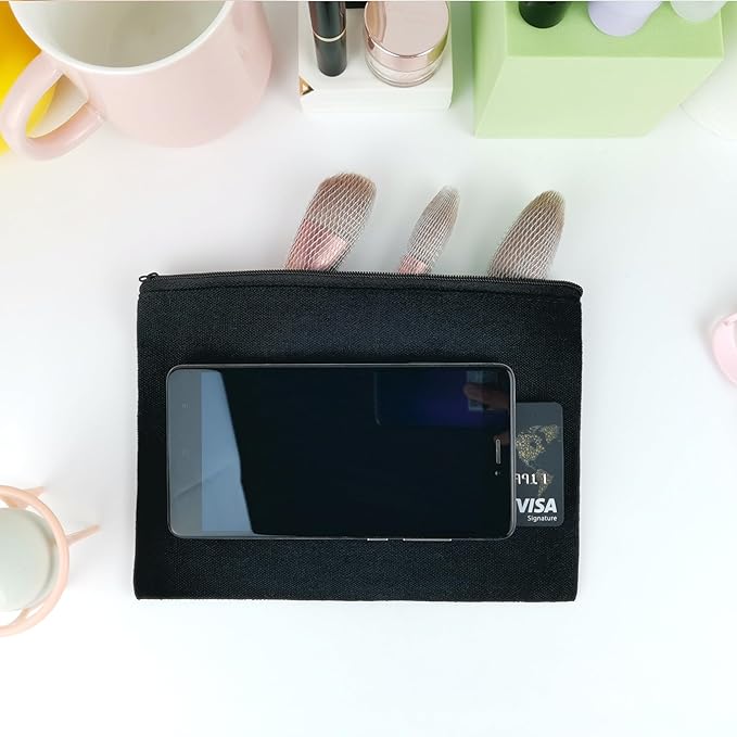 Koolmox Canvas Pouches with Zipper 8x5'', 30 pack Small Canvas Zippered Pouches Plain to Personalize DIY Crafts Vinyl Print Print, for Makeup Cosmetic Purse Pen Pencil Organizing