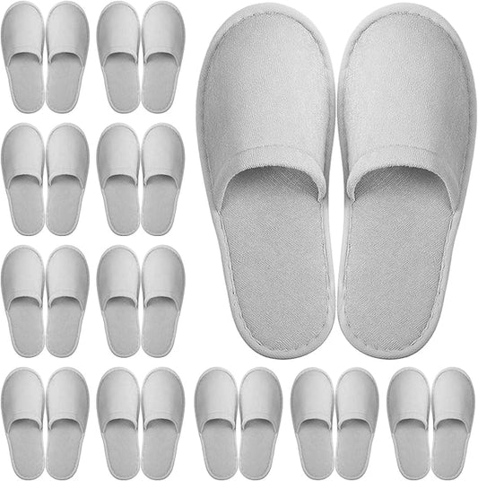 Geyoga 12 Pair Disposable House Slippers for Guests Non Slip Disposable Slippers for Spa Travel Hotel Shoeless Home Bride Bathroom Bedroom