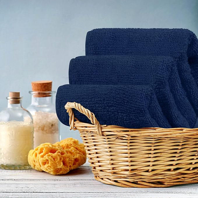 Utopia Towels 12 Pack Premium Wash Cloths Set, 12 by 12 Inches, 100% Cotton Ring Spun, Highly Absorbent and Soft Feel Washcloths for Bathroom, Spa, Gym, and Face, Navy